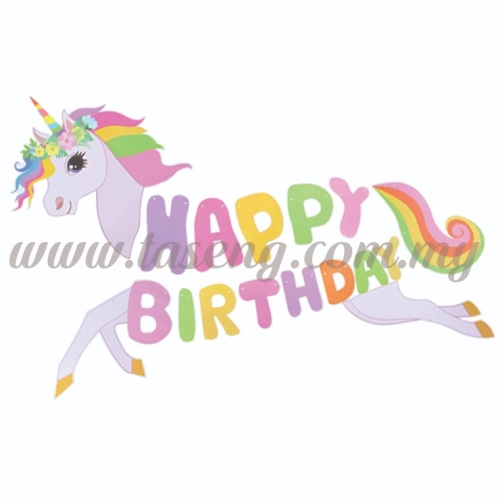 Banner Happy Birthday - Unicorn (P-BN-7633)