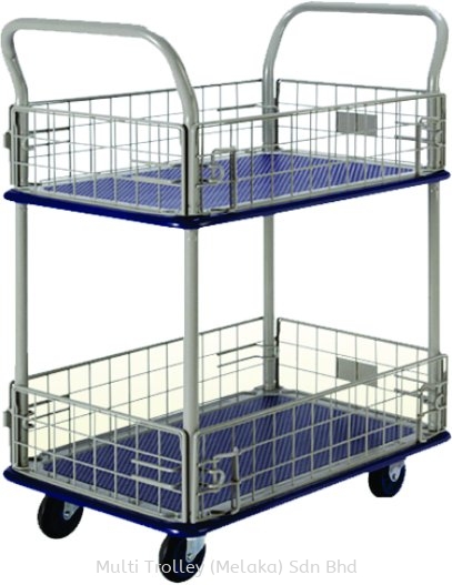 150kg Double Layer With Mesh Trolley Platform Trolley Material Handling Equipment (MHE) Malaysia, Melaka Supplier, Suppliers, Supply, Supplies | Multi Trolley (Melaka) Sdn Bhd