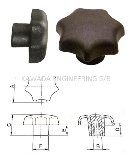 Hand Knob - 6020 Series Knobs Aluminium Profile Accessories Johor Bahru (JB), Malaysia, Ulu Tiram Supplier, Distributor, Supply, Supplies | Kawada Engineering (M) Sdn Bhd