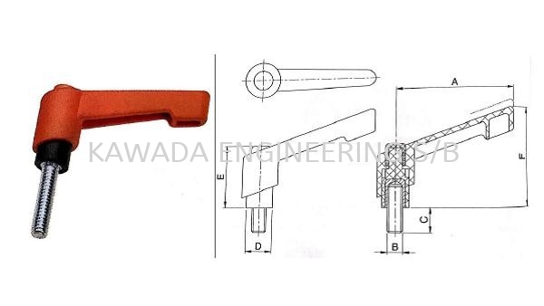 ADJ HAND LEVER Adj Hand Levers Aluminium Profile Accessories Johor Bahru (JB), Malaysia, Ulu Tiram Supplier, Distributor, Supply, Supplies | Kawada Engineering (M) Sdn Bhd