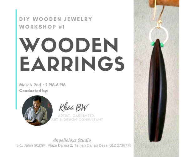 DIY Wooden Earrings Adult Art & Craft Class Arts and Crafts Kuala Lumpur (KL), Malaysia, Selangor, Danau Desa Class, Lesson, Workshop | Angelicioxs Studio