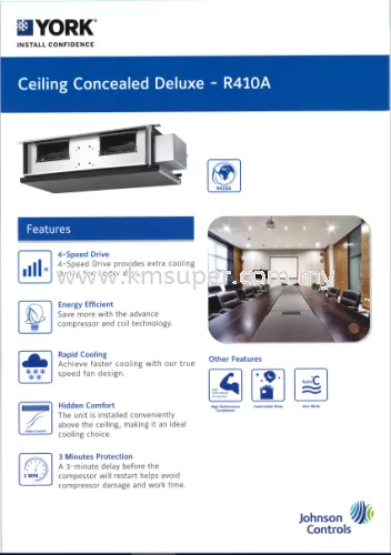 YORK R410A NON-INVERTER CEILING CONCEALED