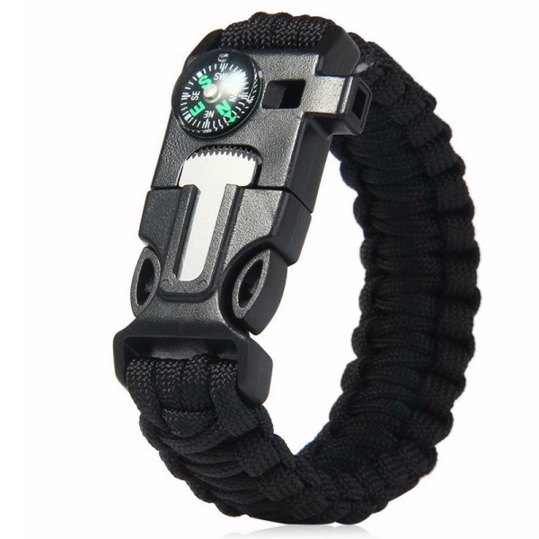 5 in 1 Outdoor Survival Paracord Bracelet-Flint Starter, Compass, Whistle, Paracord Rope (Black) Hardware & Fitness Malaysia, Selangor, Kuala Lumpur (KL) Supplier, Suppliers, Supply, Supplies | Like Bug Sdn Bhd