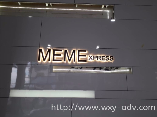 MEME Aluminium Box Up With Backlight Signboard Aluminium 3D Box Up Lettering(6) Johor Bahru (JB), Malaysia Advertising, Printing, Signboard,  Design | Xuan Yao Advertising Sdn Bhd