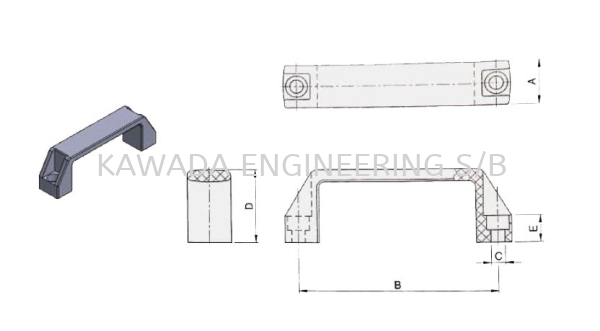 Handle Handle  Aluminium Profile Accessories  Johor Bahru (JB), Malaysia, Ulu Tiram Supplier, Distributor, Supply, Supplies | Kawada Engineering (M) Sdn Bhd