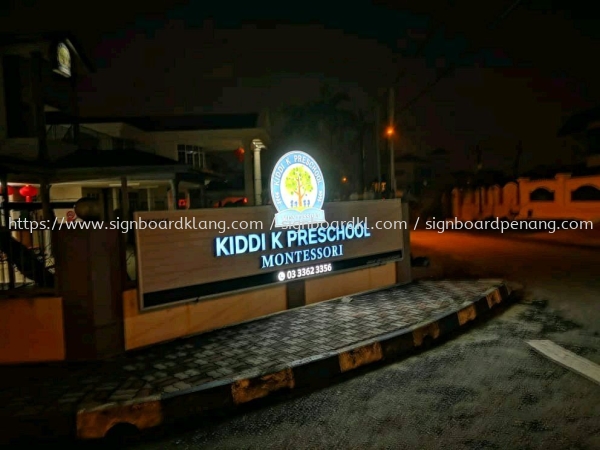 Kiddi K Preschool 3D Led channel Box up lettering signage with Aluminum Ceiling Trim Casing at meru klang 3D LED Signage Selangor, Malaysia, Kuala Lumpur (KL) Pembuat, Pebekal, Pemasangan | Great Sign Advertising (M) Sdn Bhd