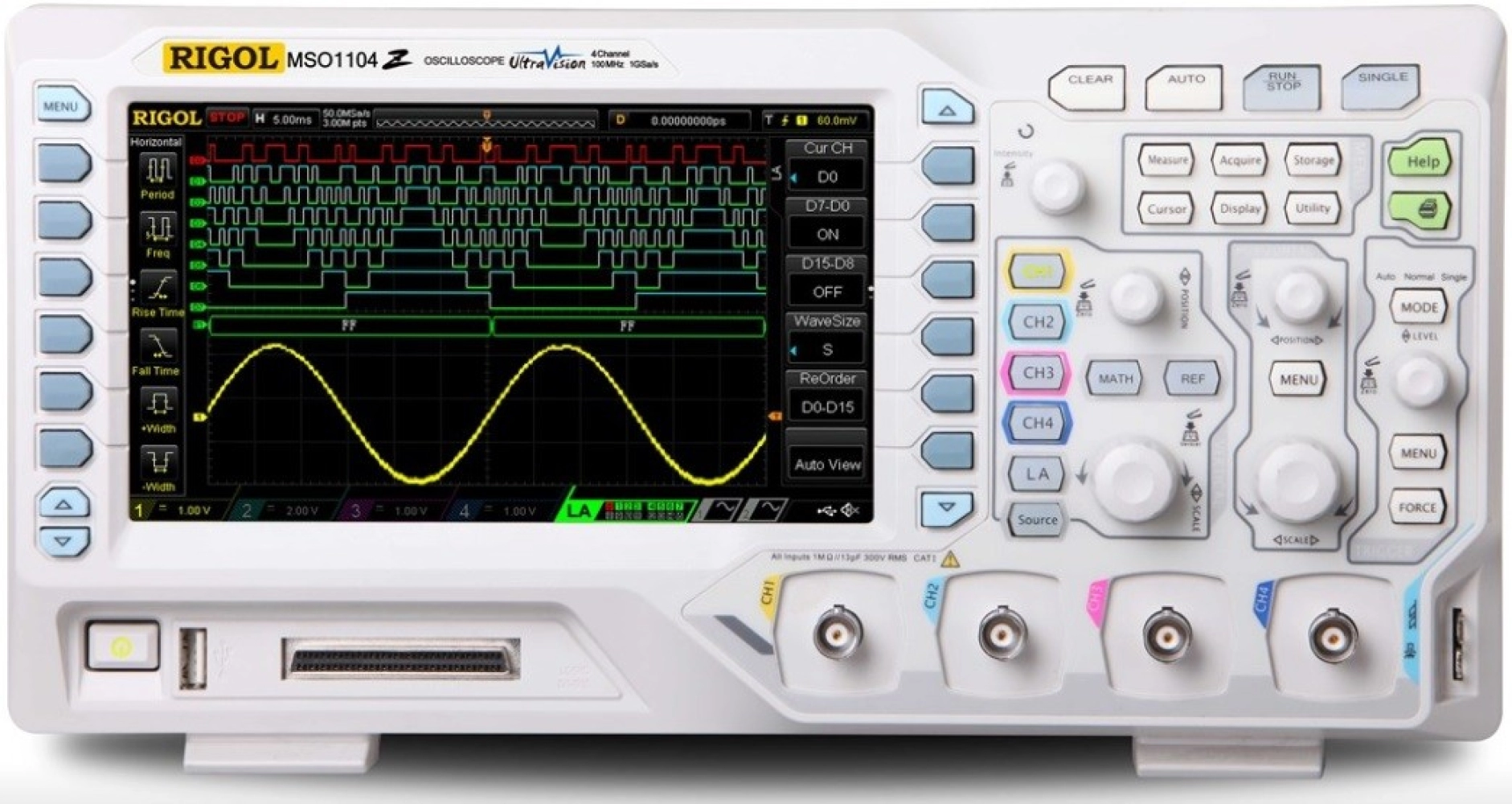 Rigol MSO1104Z-S Mixed Signal Oscilloscope 100MHz, 4+16 MSO + 2 CH Source