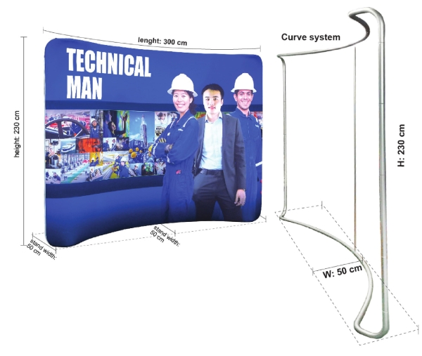 3m Tension Fabric Backdrop (Curve) Tension Fabric Backdrop Series Exhibition Dispaly System Selangor, Malaysia, Kuala Lumpur (KL), Puchong Supplier, Manufacturer, Supply, Supplies | Oak Leaf Printing & Advertising Sdn Bhd