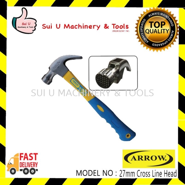 Arrow 27mm Cross Line Head Claw Hammer W/Magnetic Force Striking & Struck Hand Tool Kuala Lumpur (KL), Malaysia, Selangor, Setapak Supplier, Suppliers, Supply, Supplies | Sui U Machinery & Tools (M) Sdn Bhd