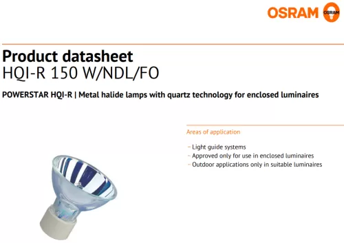 OSRAM HQI-R 150 W/NDL/FO