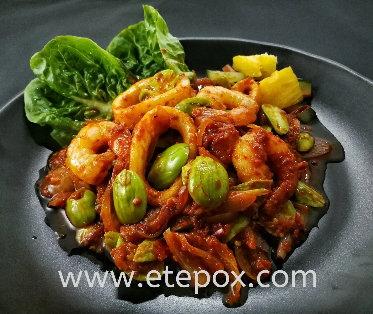 Sambal Petai with Prawn and cuttlefish 