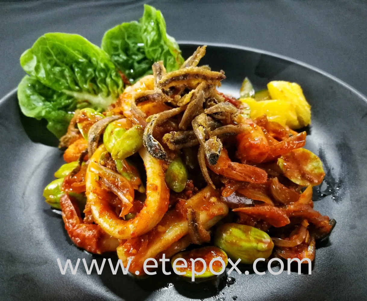 Sambal Petai with Prawn cuttlefish and Ikan Bilis