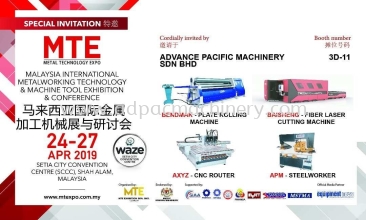 MTE Metal Technology Expo 24-27 APR 2019 Booth 3D-11