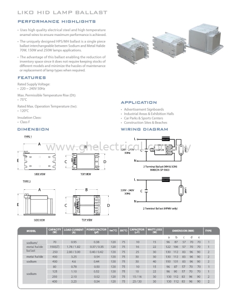 Liko Ballast  Liko LED Lighting Kuala Lumpur (KL), Malaysia Supply, Supplier | G&H Electrical Trading Sdn Bhd