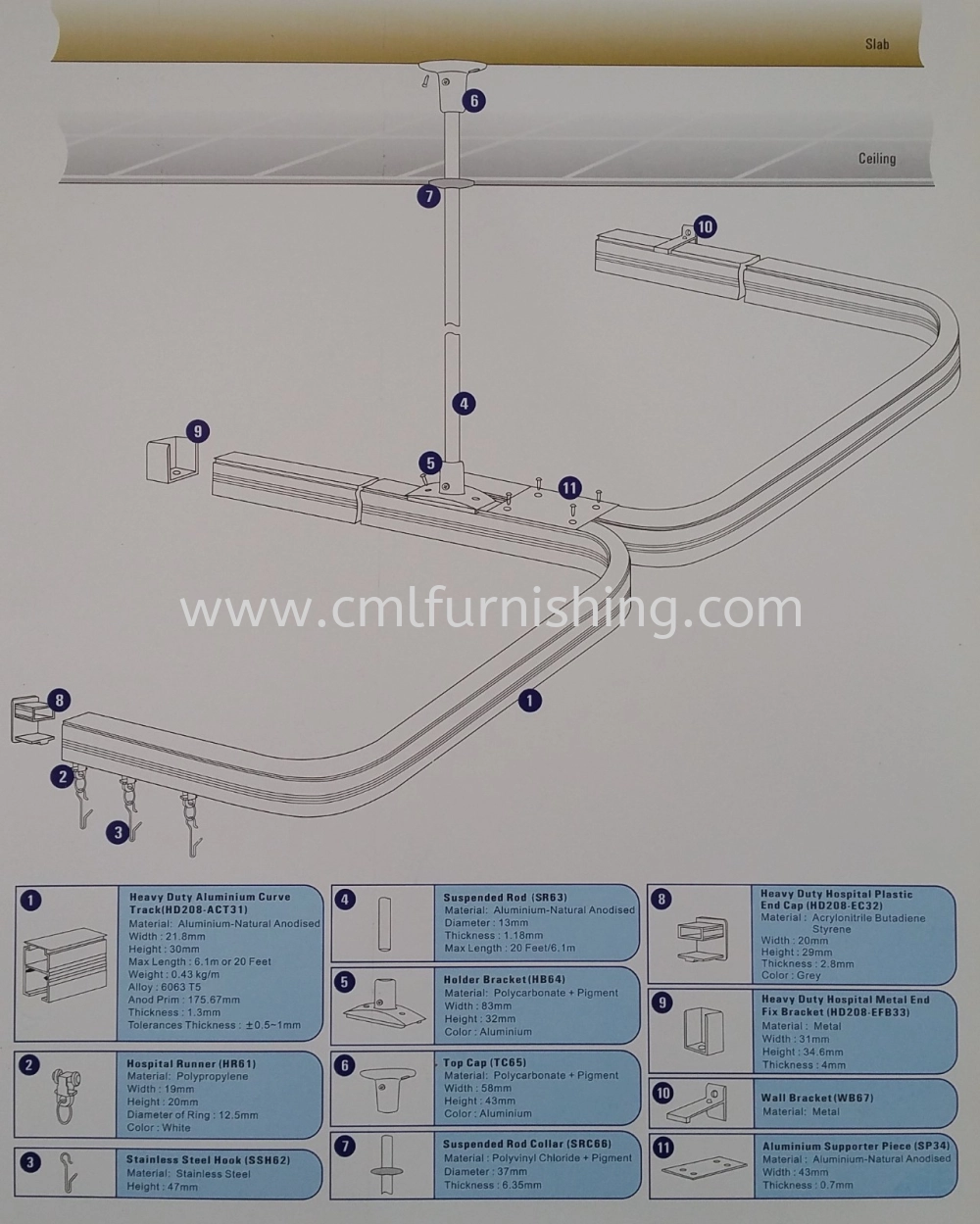 hospital-curtain-track-heavy-duty