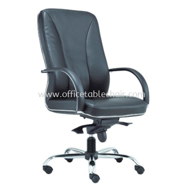CERIA DIRECTOR HIGH BACK LEATHER CHAIR WITH CHROME TRIMMING LINE