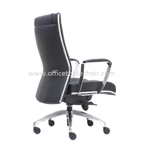 SEDIA DIRECTOR MEDIUM BACK LEATHER CHAIR WITH CHROME TRIMMING LINE