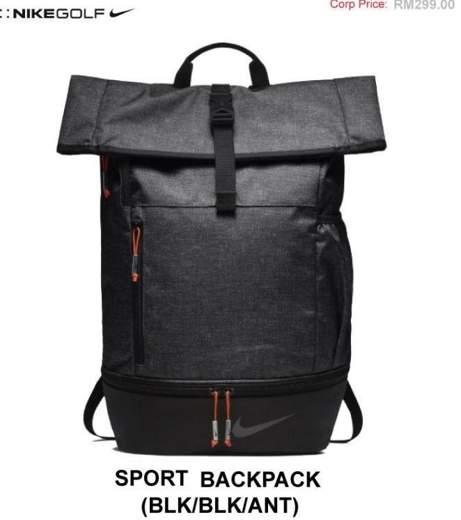 Nike Sport Backpack Black Charcoal Nike Golf Nike Sport Backpack