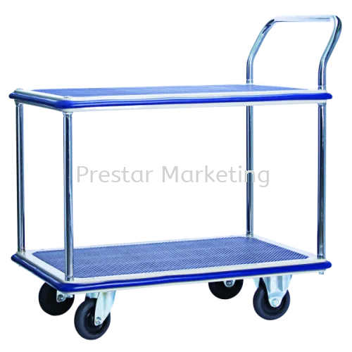 MYSTAR - METAL PLATFORM DOUBLE DECKER SINGLE HANDLE TROLLEY