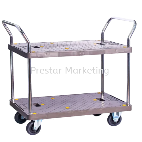 MYSTAR - PVC PLATFORM DOUBLE DECKER DOUBLE HANDLE TROLLEY