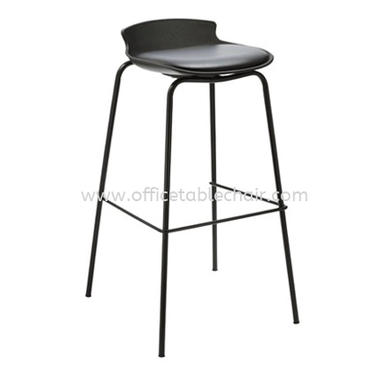 HIGH BARSTOOL CHAIR C/W 4 LEGGED EPOXY BLACK METAL BASE ST24-F