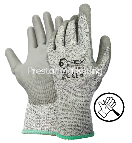 ANTI-CUT GLOVE WITH HPPE & PU COATING