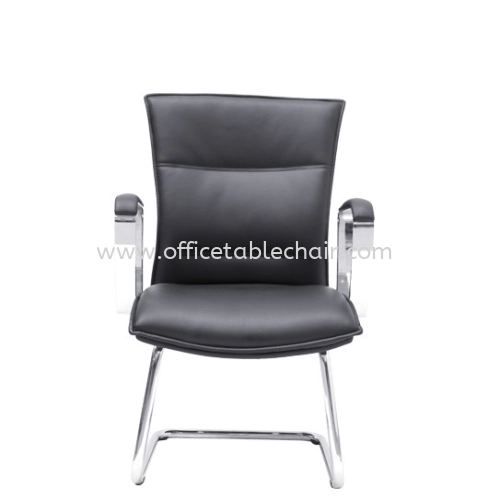 HALLFAX DIRECTOR VISITOR LEATHER CHAIR C/W CHROME CANTILEVER BASE