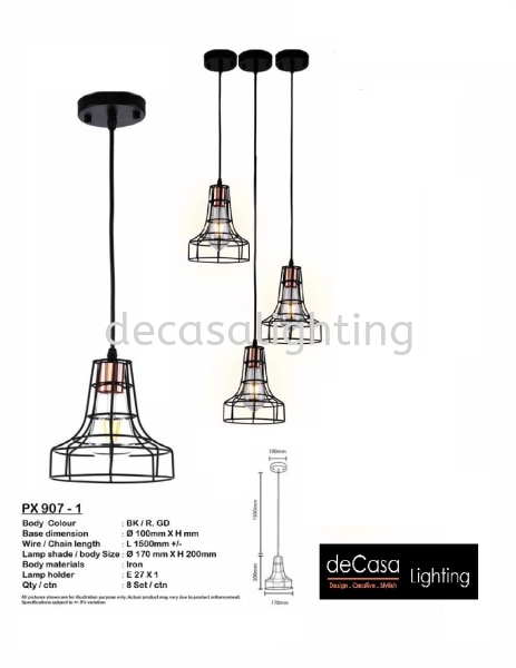 Loft Style Pendant Light Retro Loft Design Pendant Light PENDANT LIGHT Selangor, Kuala Lumpur (KL), Puchong, Malaysia Supplier, Suppliers, Supply, Supplies | Decasa Lighting Sdn Bhd