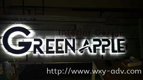 Green Apple 3D LED Signboard Aluminium 3D Box Up Lettering(6) Johor Bahru (JB), Malaysia Advertising, Printing, Signboard,  Design | Xuan Yao Advertising Sdn Bhd