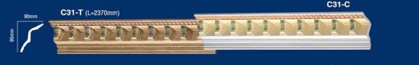 C31-T Crown Moulding Cornices Cornices and Cornice Corners Johor Bahru (JB), Malaysia, Singapore, Kuala Lumpur (KL), Selangor, Melaka, Perak, Pahang Supplier, Manufacturer, Supply, Supplies | KIONG GAY