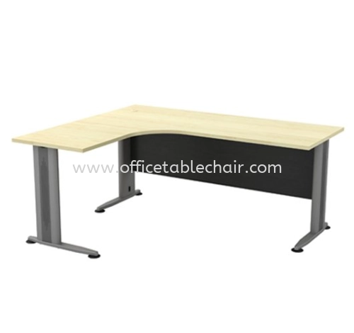 TITUS L-SHAPE EXECUTIVE OFFICE TABLE METAL J-LEG C/W WOODEN MODESTY PANEL ATL 1515