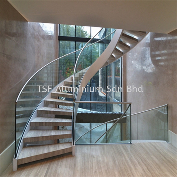  Staircase Glass Railing Glass Staircase Johor Bahru (JB), Malaysia, Mount Austin Supplier, Installation, Design, Contractor | TSF Aluminium Sdn Bhd