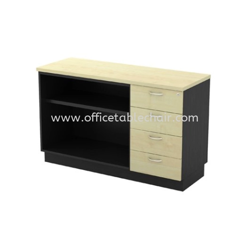 SIDE CABINET C/W OPEN SHELF + FIXED PEDESTAL 4D T-YOP 7124  