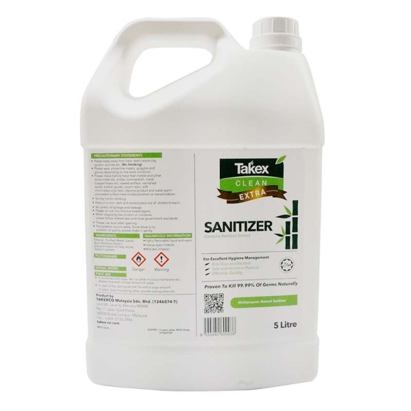 Takex Clean Extra (5 Litre) Takex Clean Extra Takex Sanitizer Selangor, Malaysia, Kuala Lumpur (KL), Kedah, Shah Alam, Sungai Petani Manufacturer, Supplier, Supply, Supplies | HTR Packaging Industry Sdn Bhd