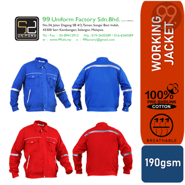Jacket & Coverall Jacket Apparel Ready Make Products Selangor, Malaysia, Kuala Lumpur (KL), Kajang Uniform, Manufacturer, Supplier, Supply | 99 Uniform Factory Sdn Bhd