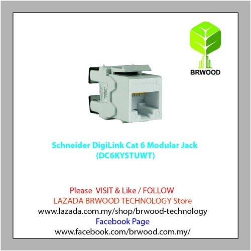 Schneider Digilink DC6KYSTUWT: Category 6, UTP Keystone Modular Jack [5 pcs]