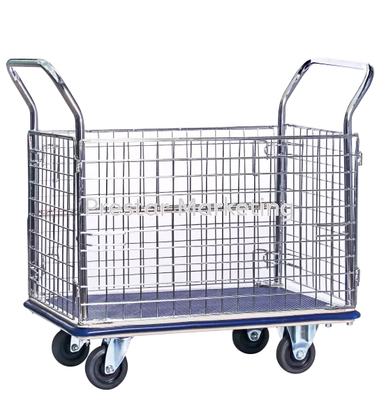 METAL PLATFORM FULL SIDE NETTING TROLLEY 