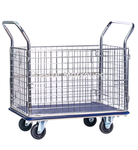 METAL PLATFORM FULL SIDE NETTING TROLLEY 