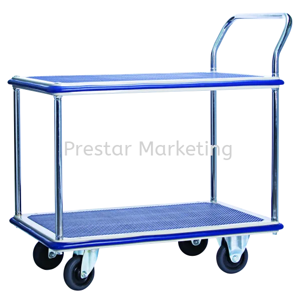 METAL PLATFORM DOUBLE DECKER SINGLE HANDLE TROLLEY