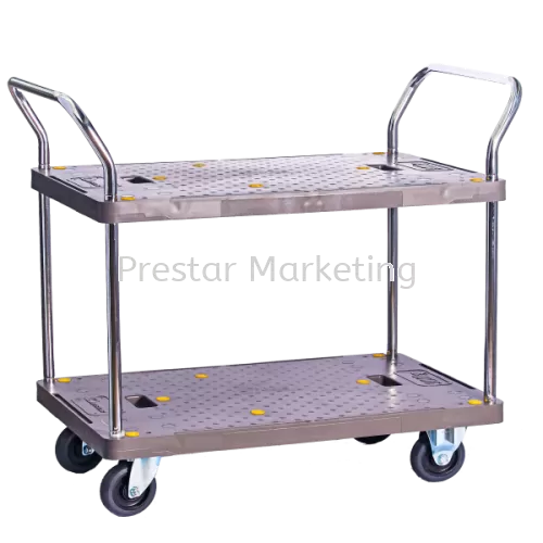 PVC PLATFORM DOUBLE DECKER DOUBLE HANDLE TROLLEY