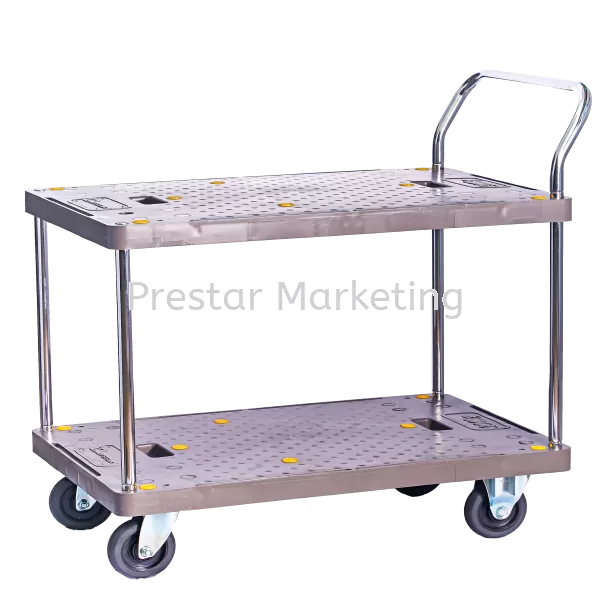 PVC PLATFORM DOUBLE DECKER SINGLE HANDLE TROLLEY