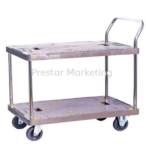 PVC PLATFORM DOUBLE DECKER SINGLE HANDLE TROLLEY