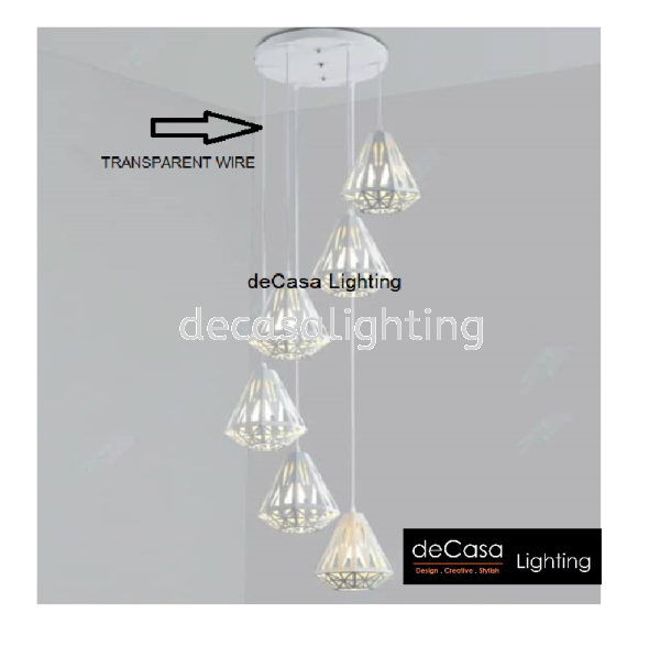 HD-SJ-7811-WH-6RB HIGH CEILING PENDANT LIGHT Selangor, Kuala Lumpur (KL), Puchong, Malaysia Supplier, Suppliers, Supply, Supplies | Decasa Lighting Sdn Bhd