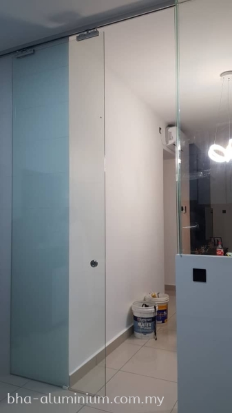 FRAMELESS HANGING SLIDING DOOR GLASS PANEL & GLASS DOOR TEMPERED GLASS Johor Bahru (JB), Malaysia, Senai Supplier, Suppliers, Supply, Supplies | BHA Aluminium & Glass Sdn Bhd