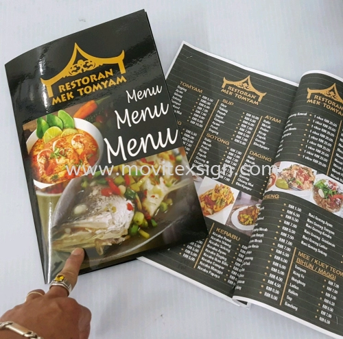 Menu food printing digital catalogs 