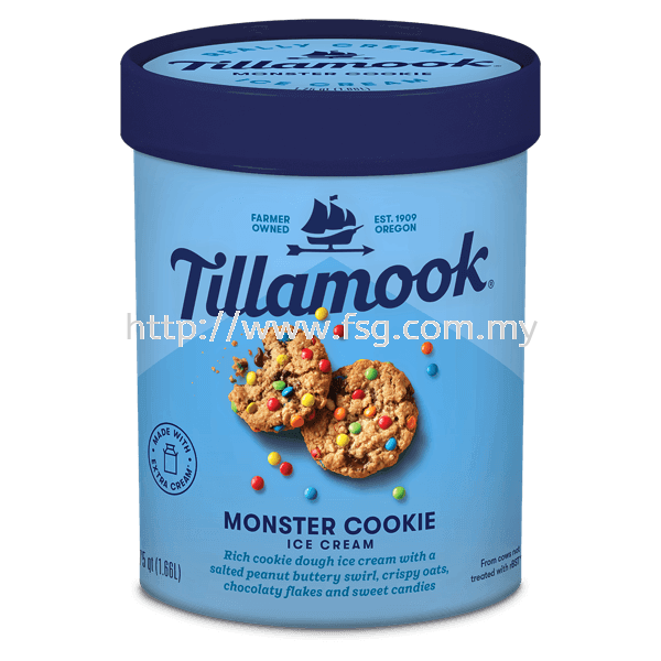 Tillamook Monster Cookie 1.66L Tillamook  Premium Ice Cream  Kuala Lumpur (KL), Selangor, Malaysia Supplier, Supply, Supplies, Distributor | Five Star Gourmet Sdn Bhd