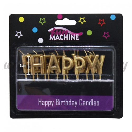 Candle Happy Birthday Set * Gold (CDL-31066-GO)