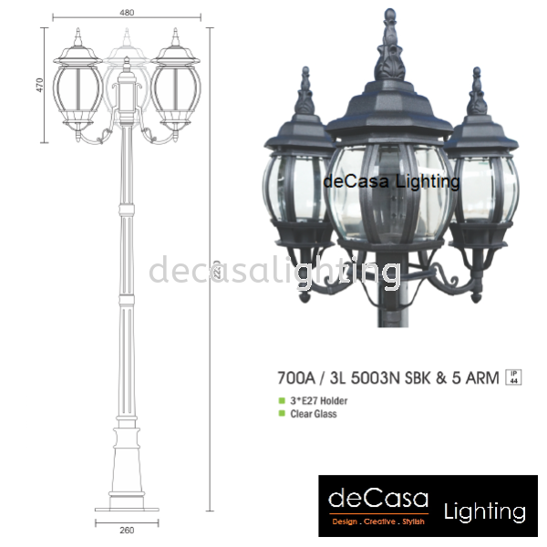 OUTDOOR POLE GARDEN LIGHT  Outdoor Garden Pole Light OUTDOOR LIGHT Selangor, Kuala Lumpur (KL), Puchong, Malaysia Supplier, Suppliers, Supply, Supplies | Decasa Lighting Sdn Bhd