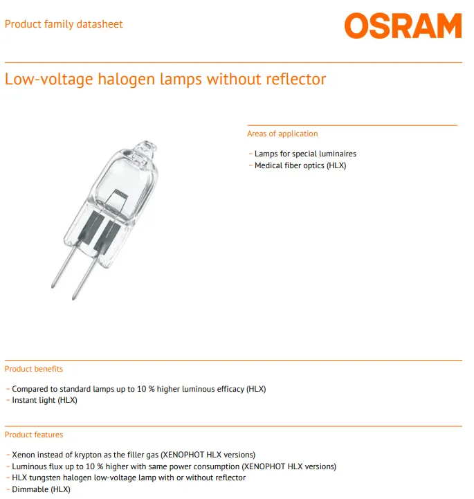 OSRAM 64250HLX 6V 20W G4