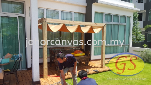 Wooden Shade Outdoor Products Application Johor Bahru (JB), Malaysia, Larkin Supplier, Manufacturer, Supply, Supplies | Guan Seng Canvas Sdn Bhd